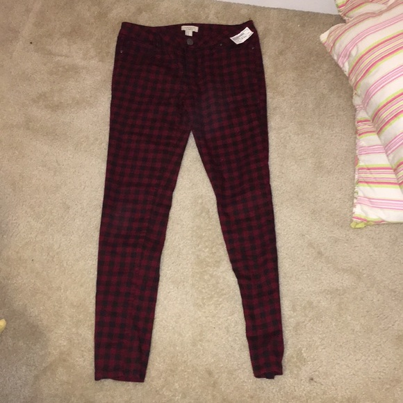 f21 plaid pants